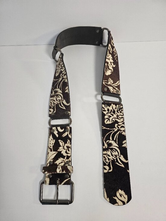 Unbranded Belt Brown Calf Hair Leather Boho Western M main image 7